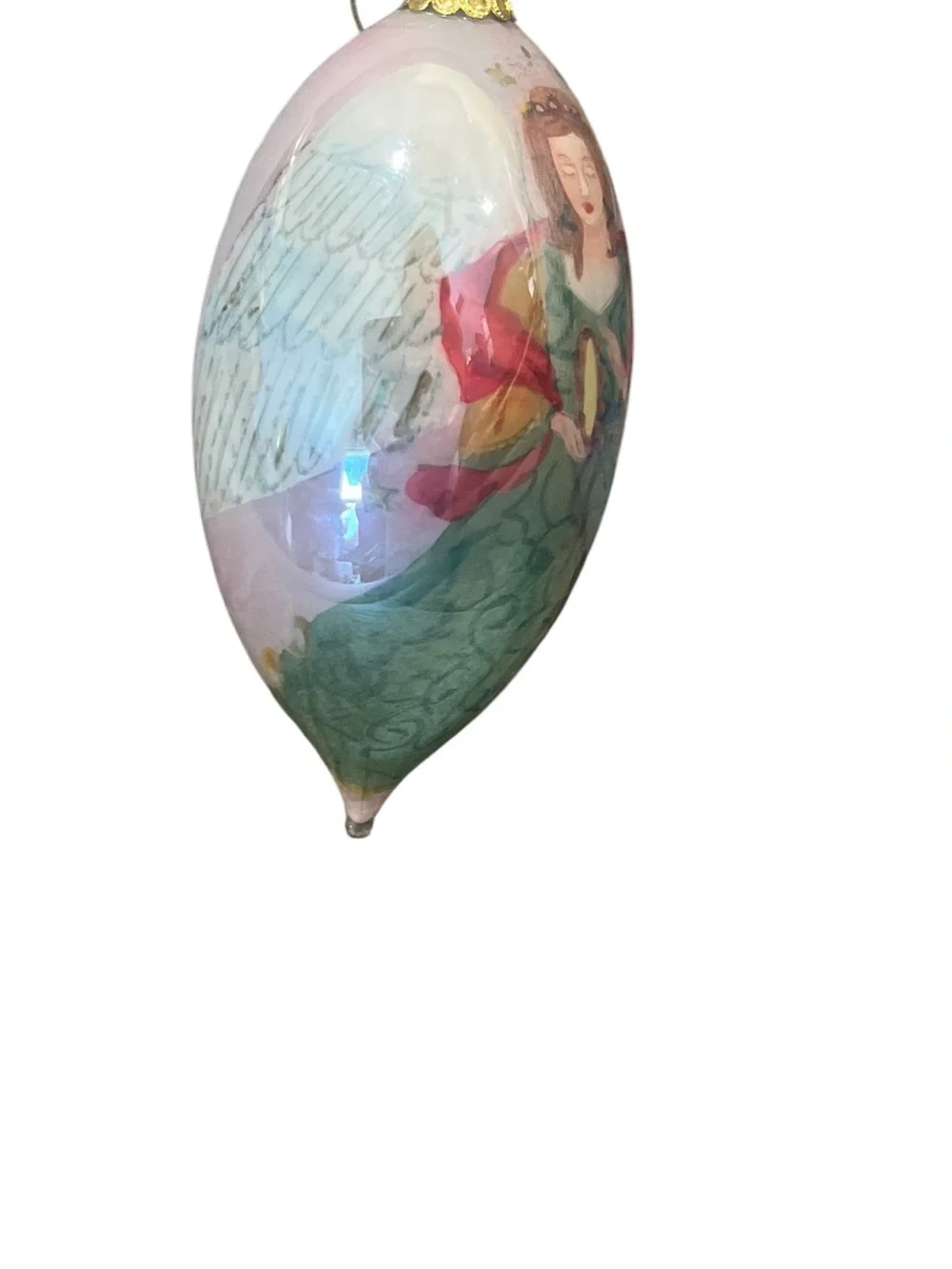Pier One Li Bein Angel Hand Painted Mouth Blown Glass Ornament 2009 Collection